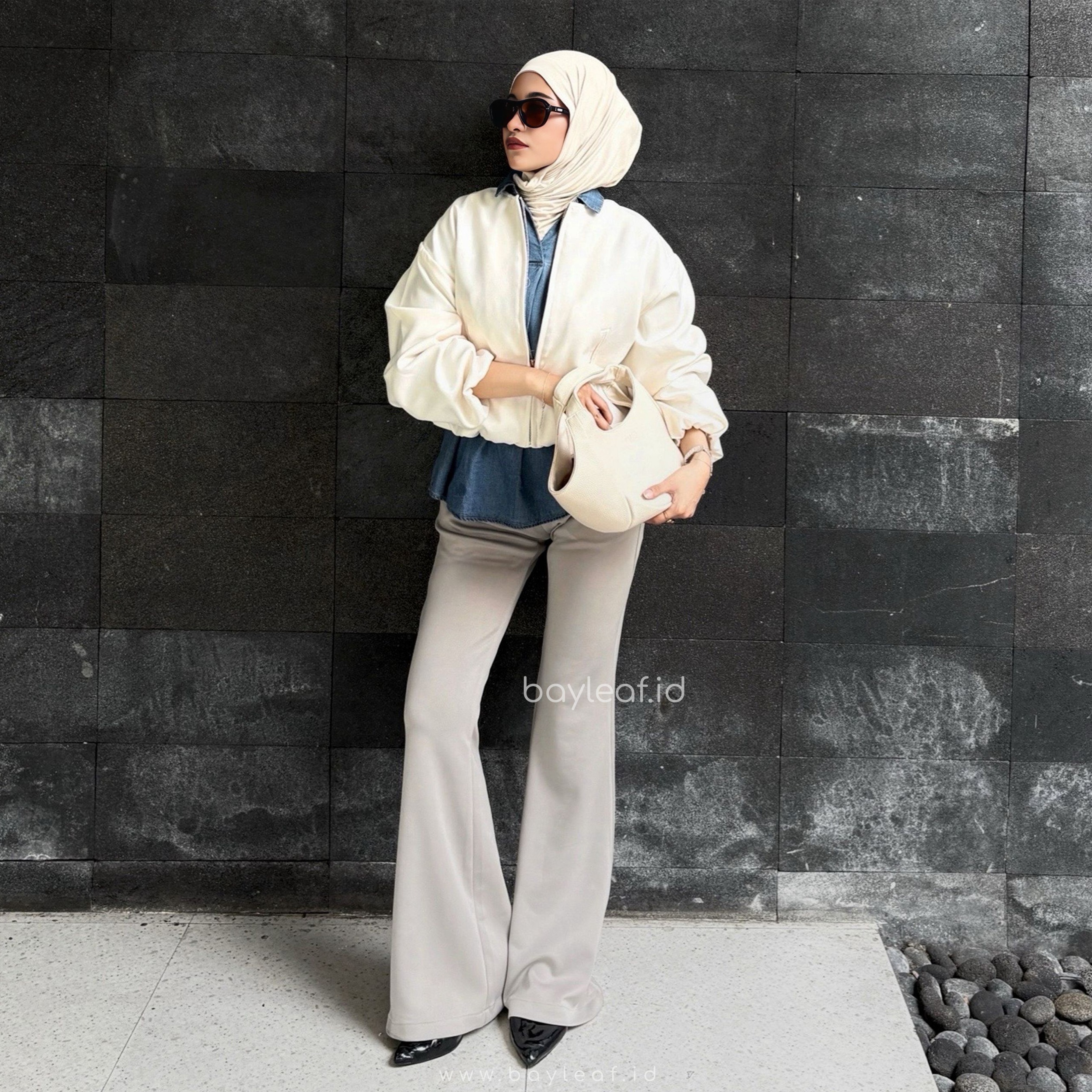 Lizza Basic Scuba Pants | Celana Highwaist Cutbray Wanita
