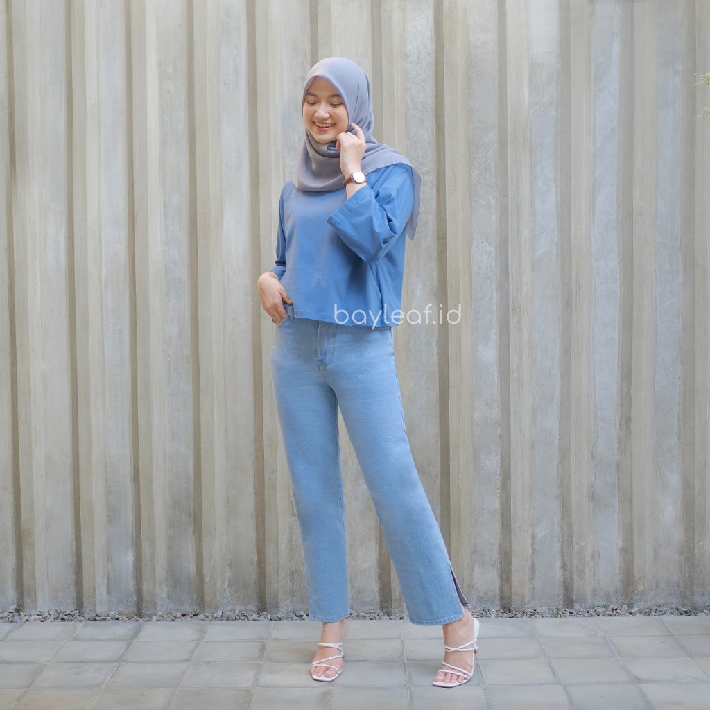 Fuji Blouse Atasan Kaos Oversize Croptop Polos