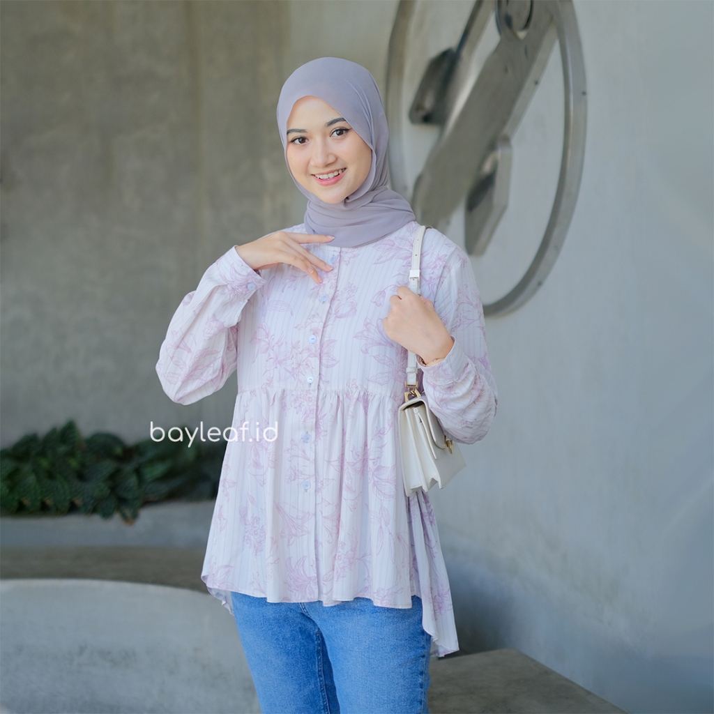 Rona Blouse Motif Wanita | Blouse Rayon Wanita Lengan Panjang