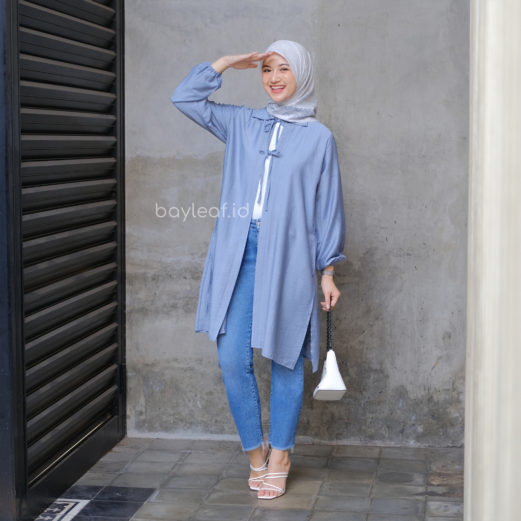 Sellen Outer Linen Casual with Tali Pita Depan Lucu