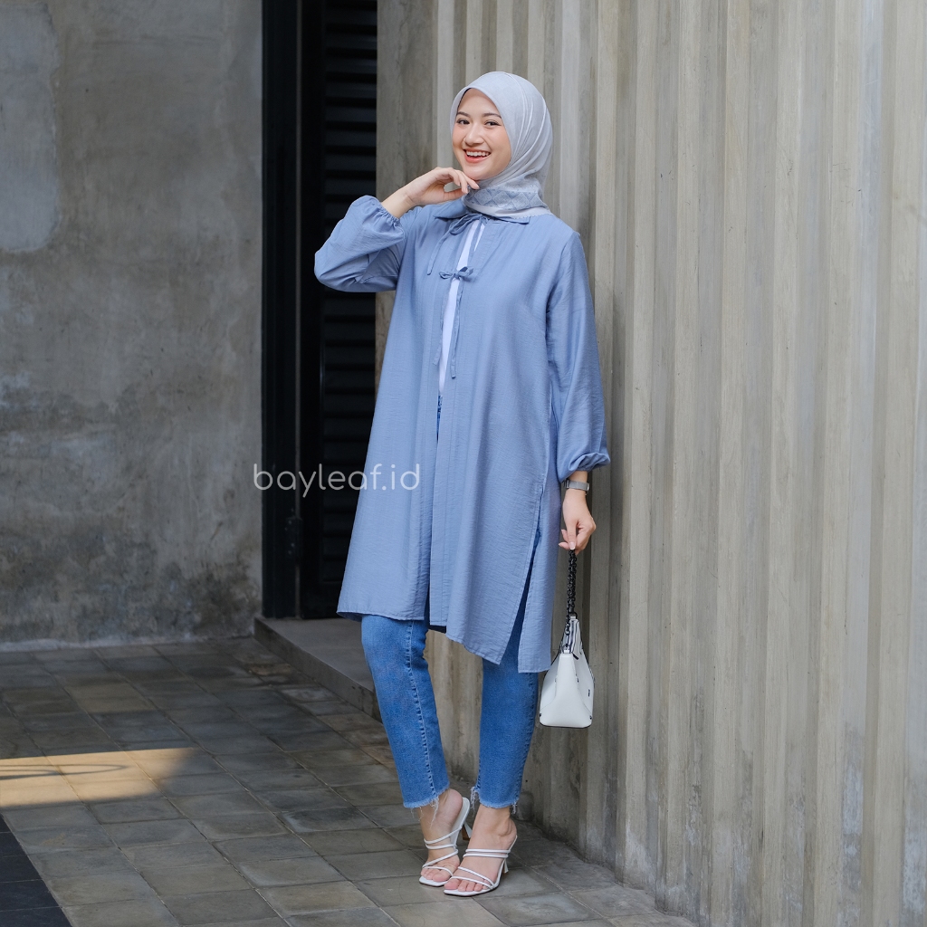 Sellen Outer Linen Casual with Tali Pita Depan Lucu