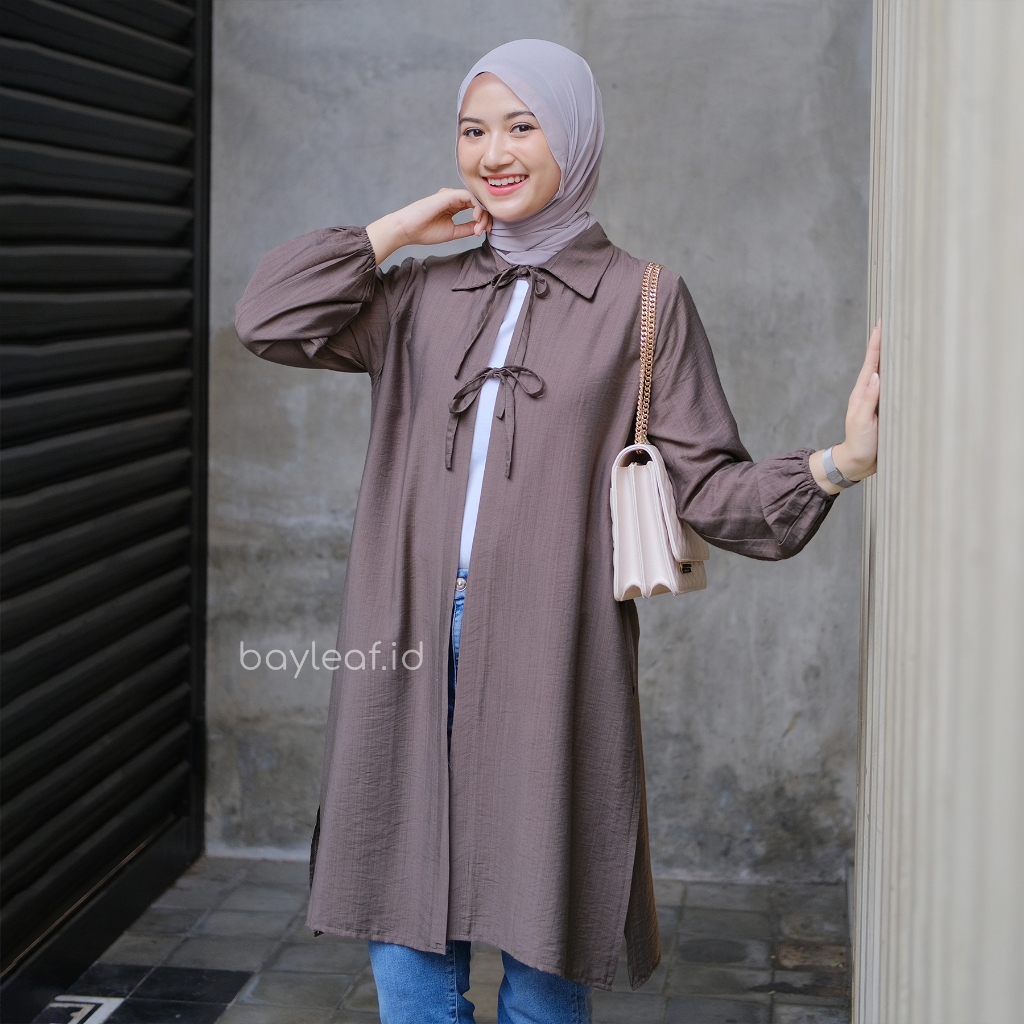 Sellen Outer Linen Casual with Tali Pita Depan Lucu