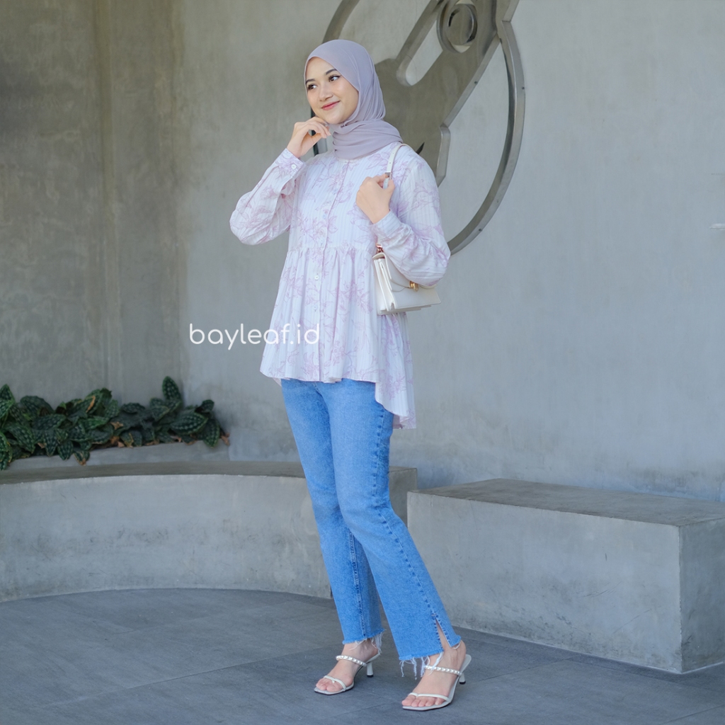 Rona Blouse Motif Wanita | Blouse Rayon Wanita Lengan Panjang