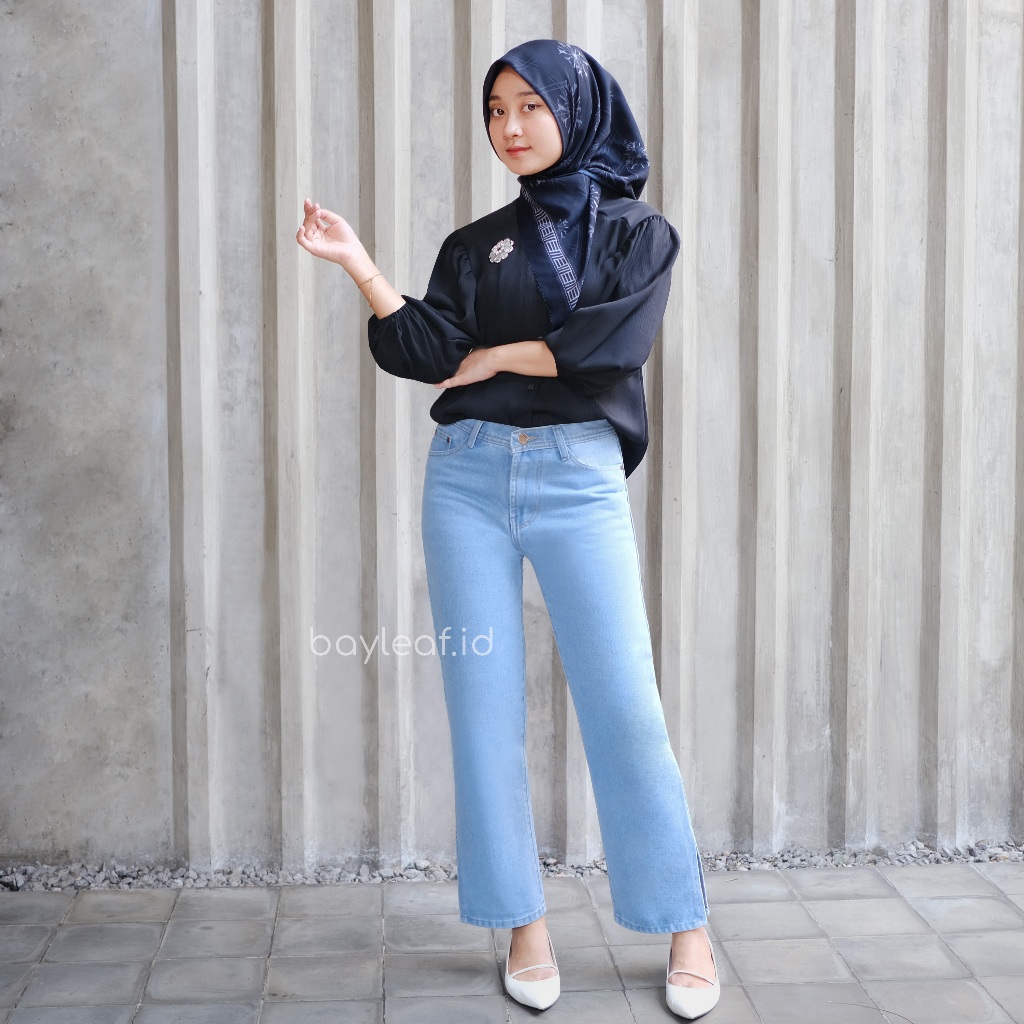 Bayleaf.id Wide Low Waist Hunter Jeans