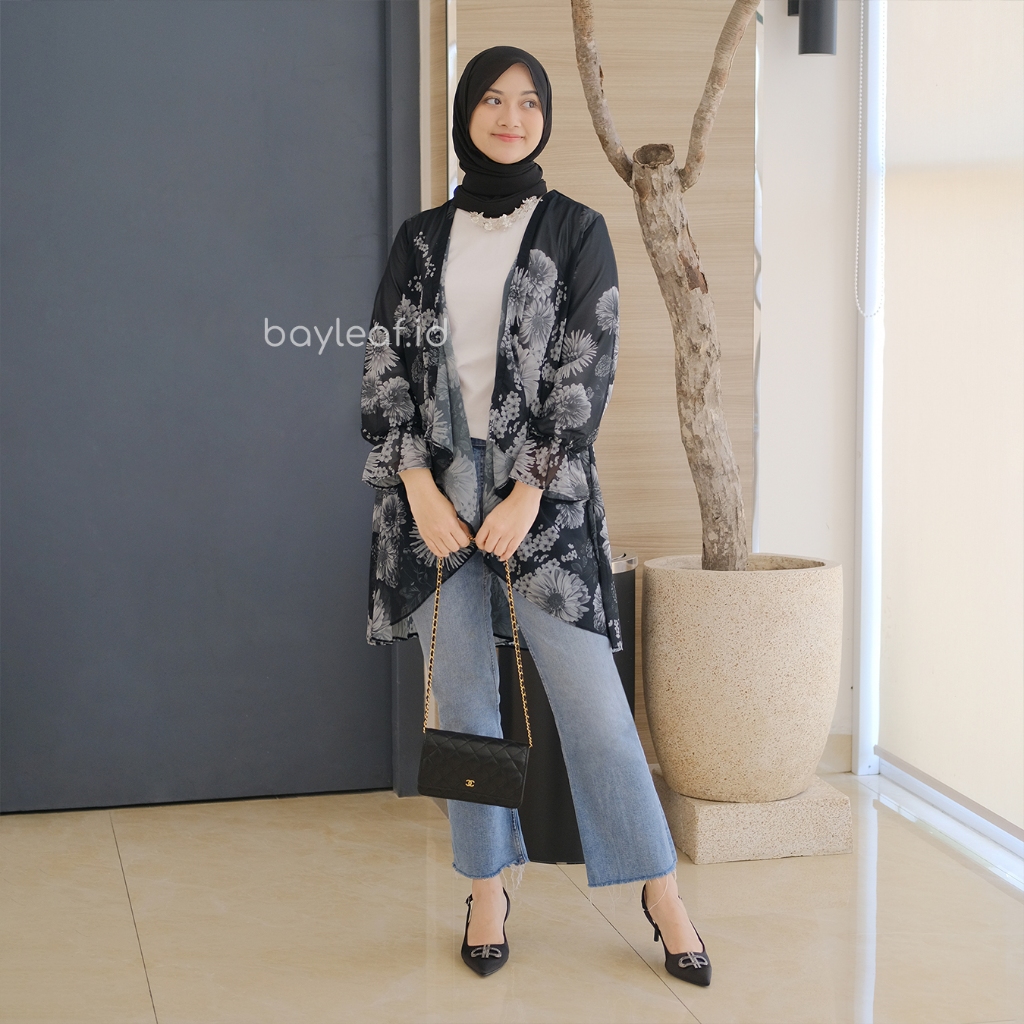 Mauren Clarisa Floral Outer / Outer Wanita Motif Bunga / Cardigan Atasan Wanita