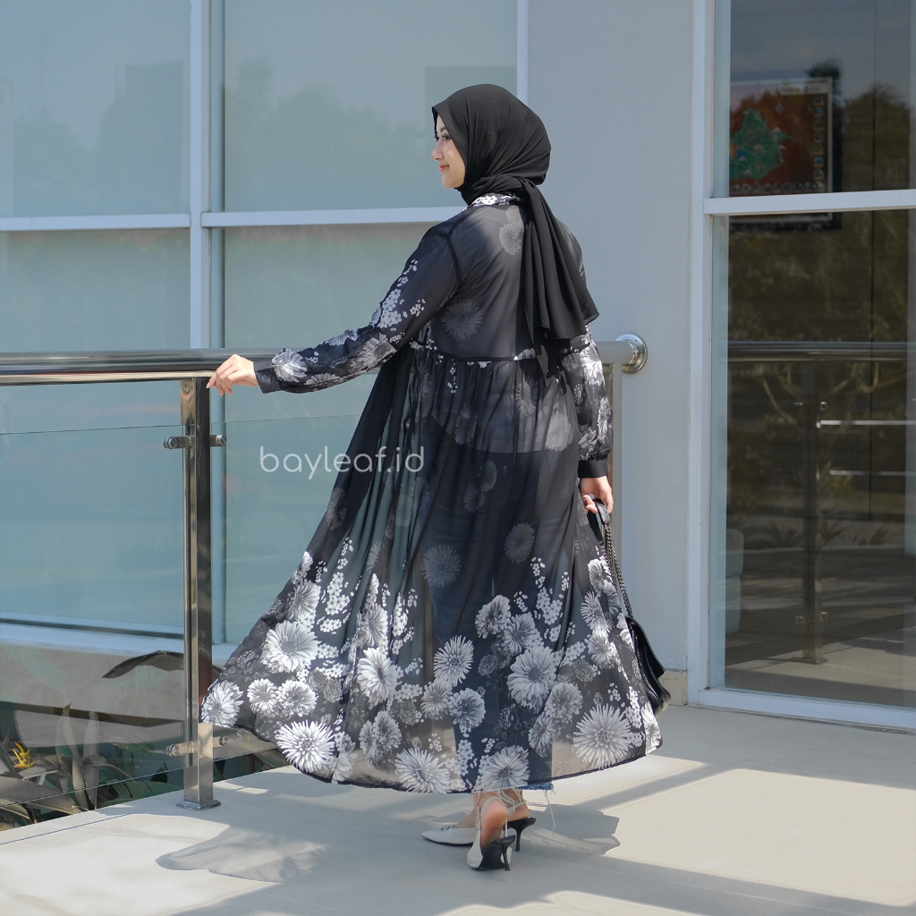 Mauren Claudy Floral Outer / Outer Panjang Wanita Motif Bunga