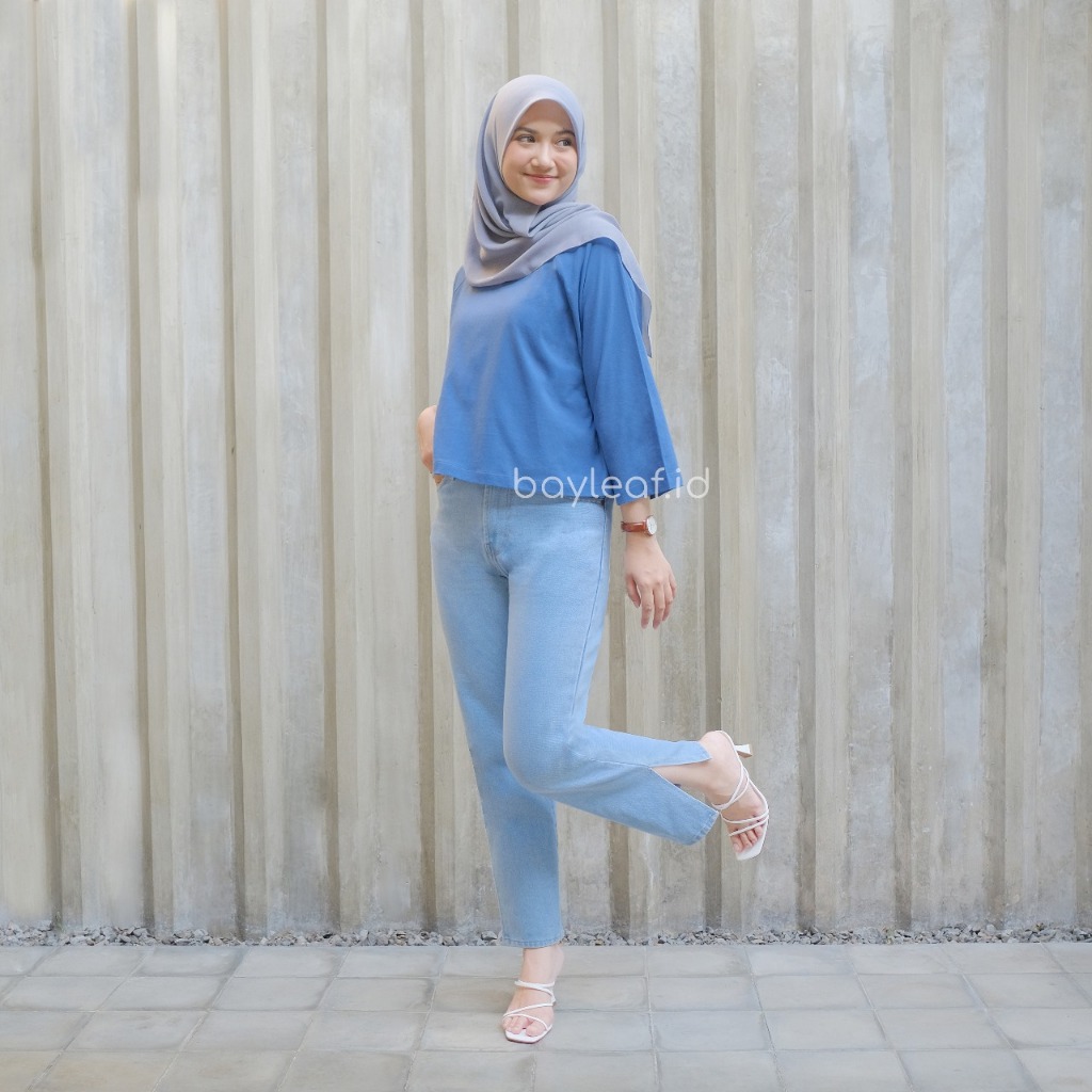 Fuji Blouse Atasan Kaos Oversize Croptop Polos
