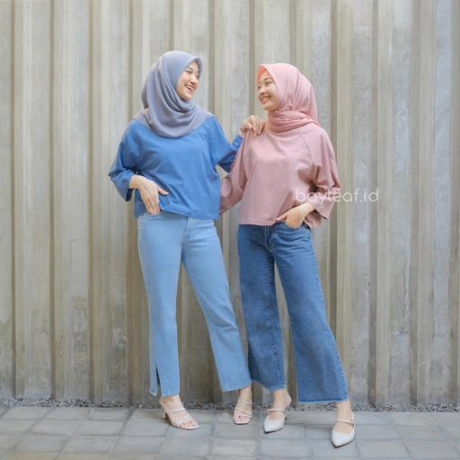 Image of Fuji Blouse Atasan Kaos Oversize Croptop Polos