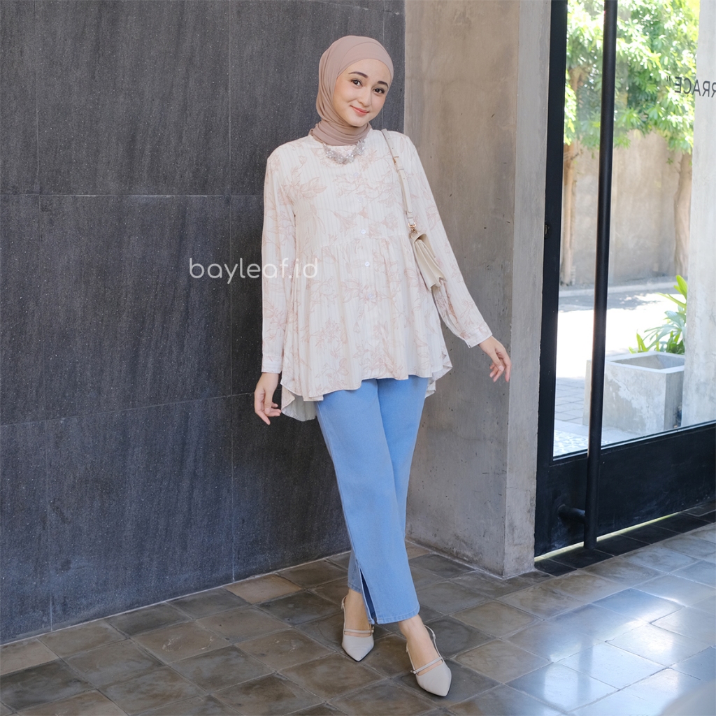 Rona Blouse Motif Wanita | Blouse Rayon Wanita Lengan Panjang