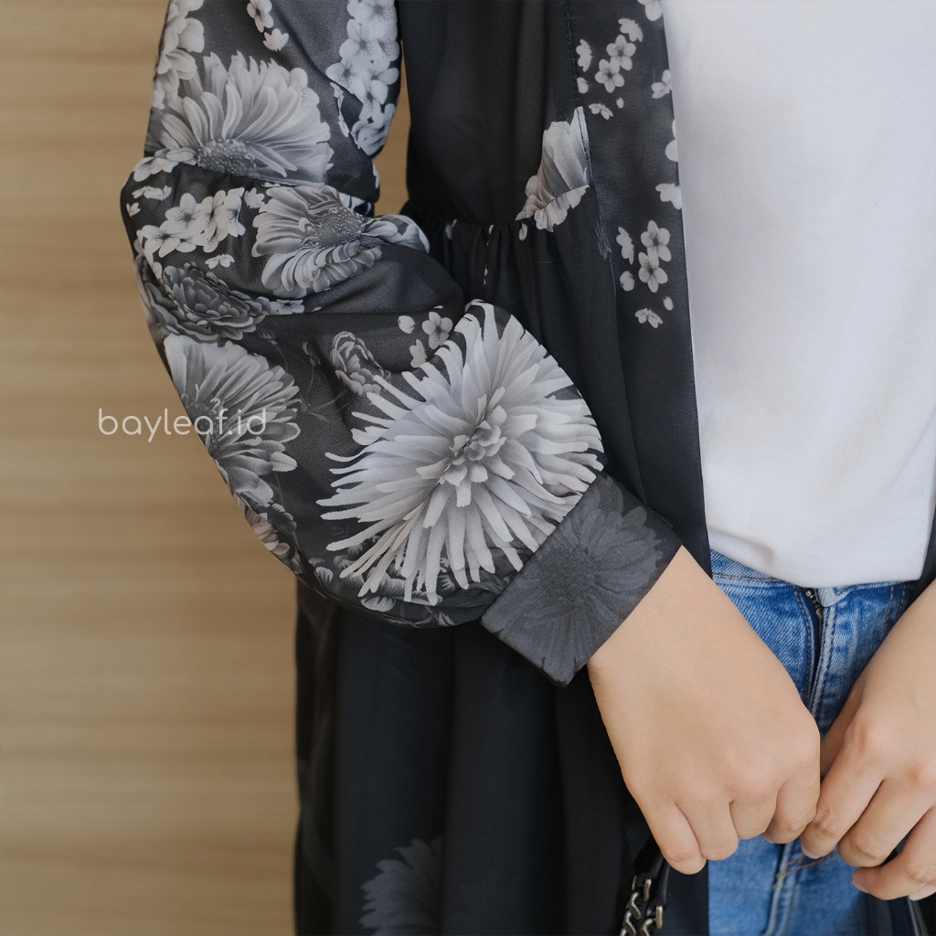 Mauren Claudy Floral Outer / Outer Panjang Wanita Motif Bunga