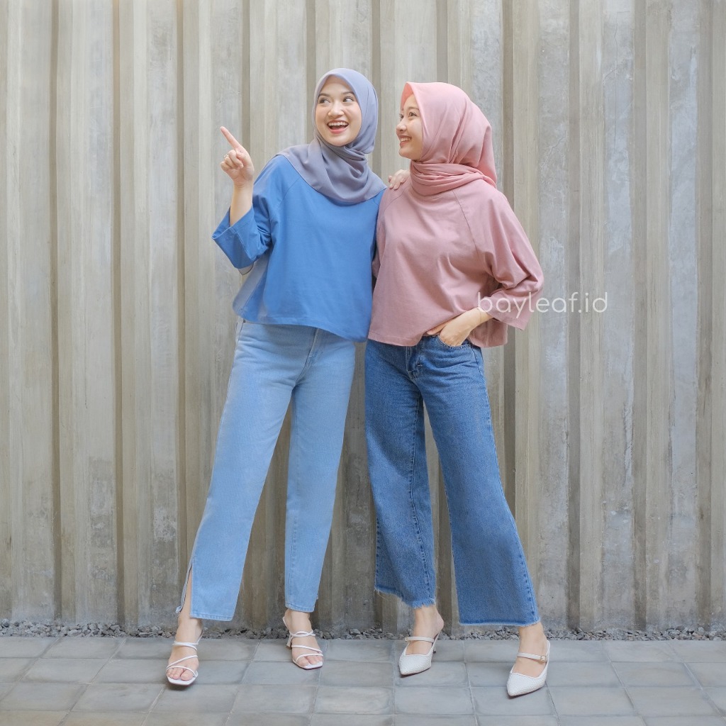 Fuji Blouse Atasan Kaos Oversize Croptop Polos