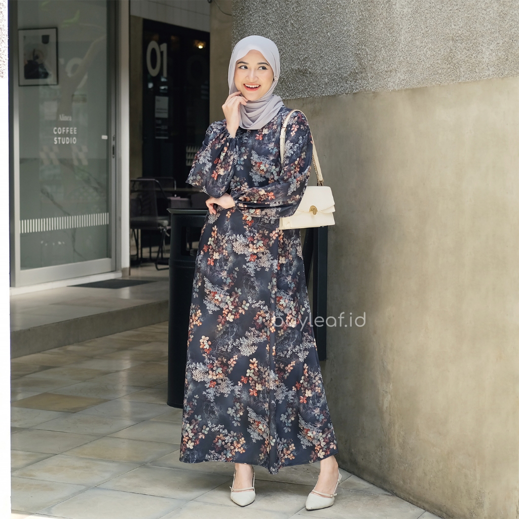 Mahira Maxi Dress Gamis Motif Bunga