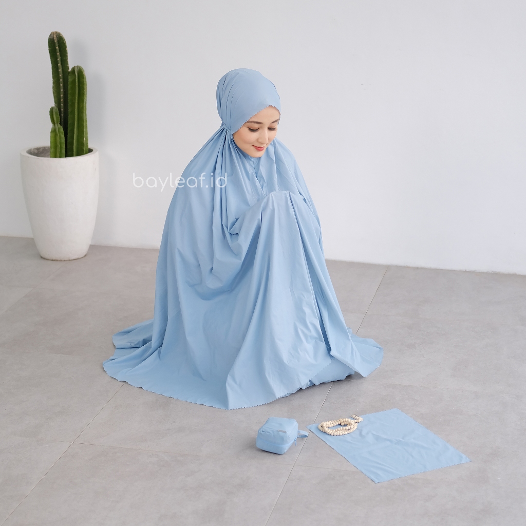 Mukena Skylite Mini Pouch Polos Lasercut Premium