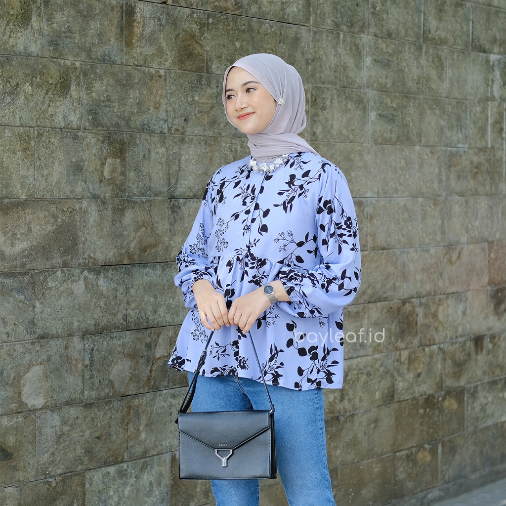 Flora Blouse Motif | Blouse Atasan Wanita Rayon