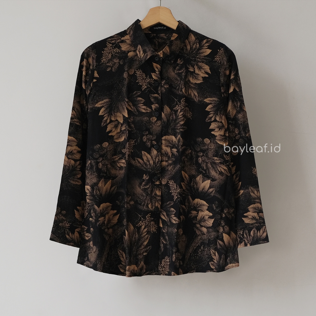 Flora Shirt Motif | Kemeja Atasan Wanita Rayon