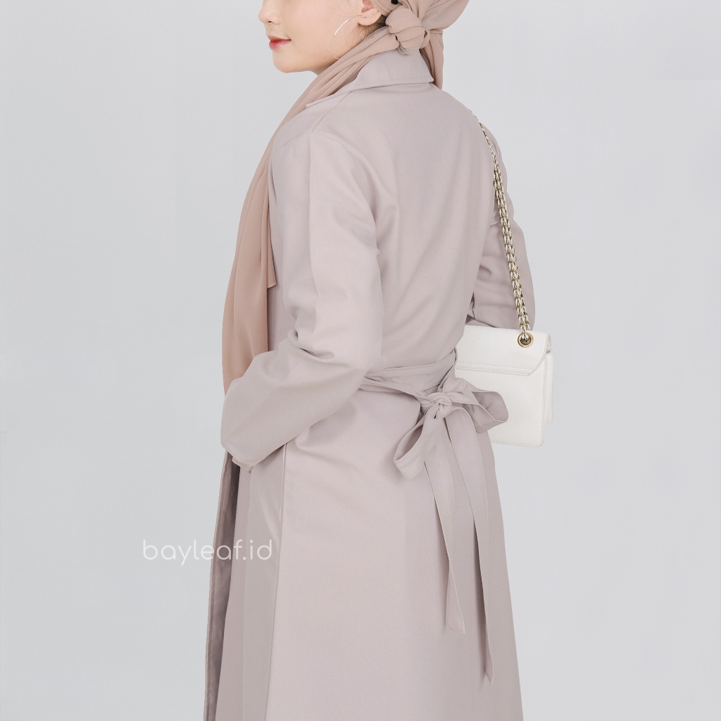 Violet Long Coat Fine Woll Material | Long Outer Basic Wanita