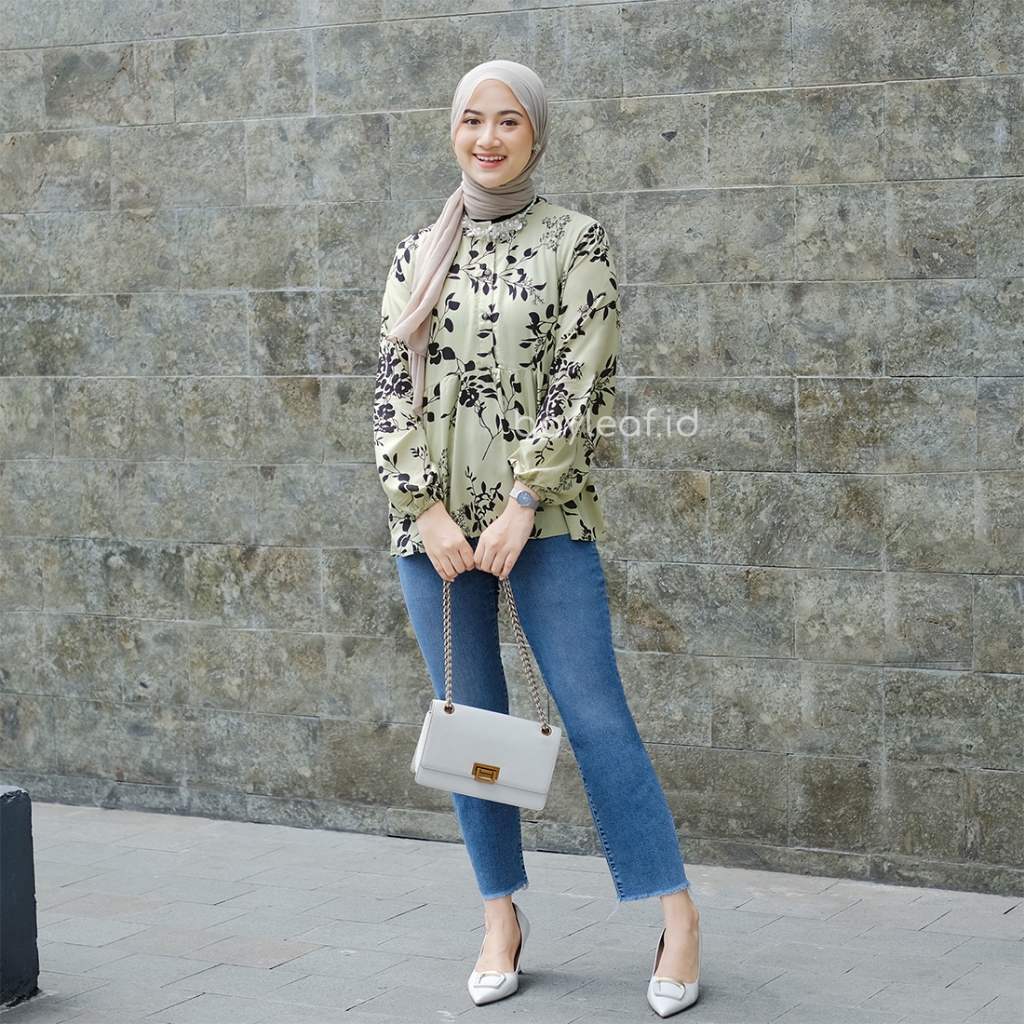 Flora Blouse Motif | Blouse Atasan Wanita Rayon