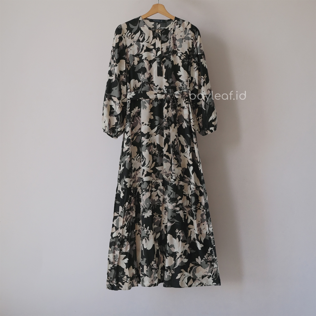 Flora Maxi Dress Motif Elegan Wanita Bahan Rayon