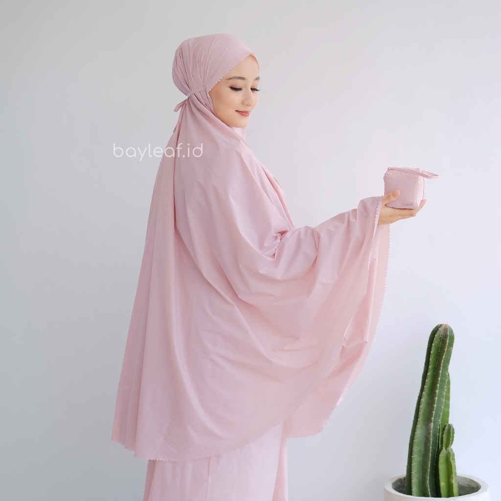 Mukena Skylite Mini Pouch Polos Lasercut Premium