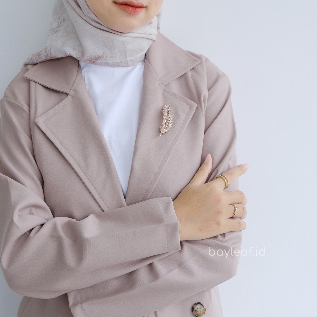 Violet Long Coat Fine Woll Material | Long Outer Basic Wanita