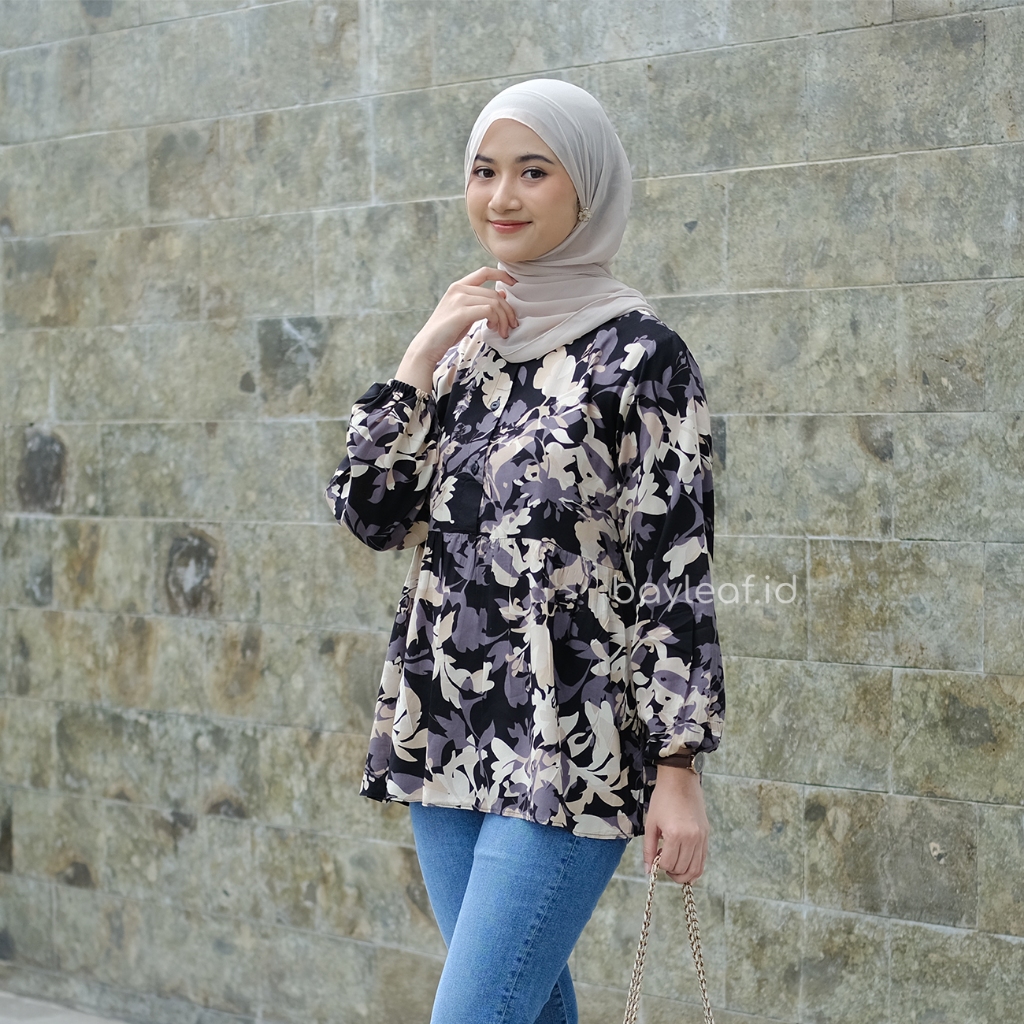 Flora Blouse Motif | Blouse Atasan Wanita Rayon