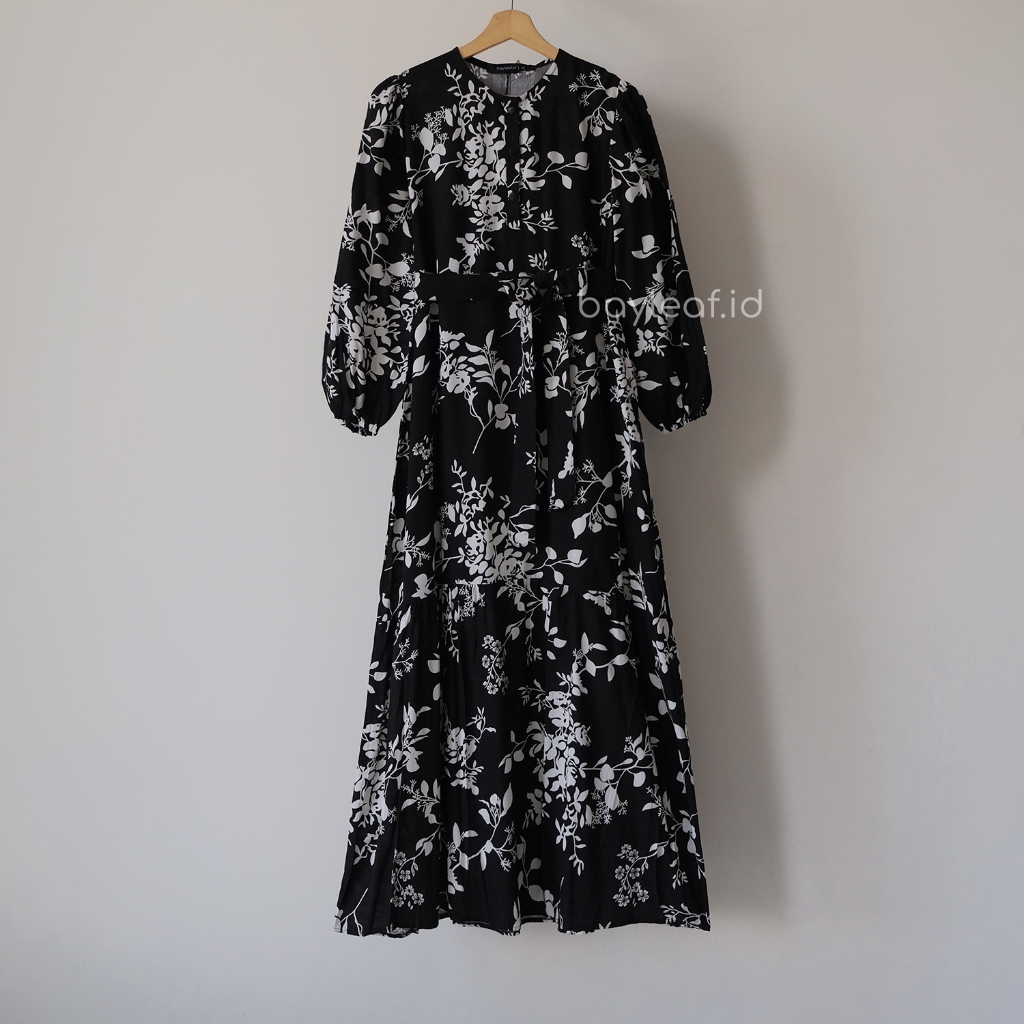 Flora Maxi Dress Motif Elegan Wanita Bahan Rayon