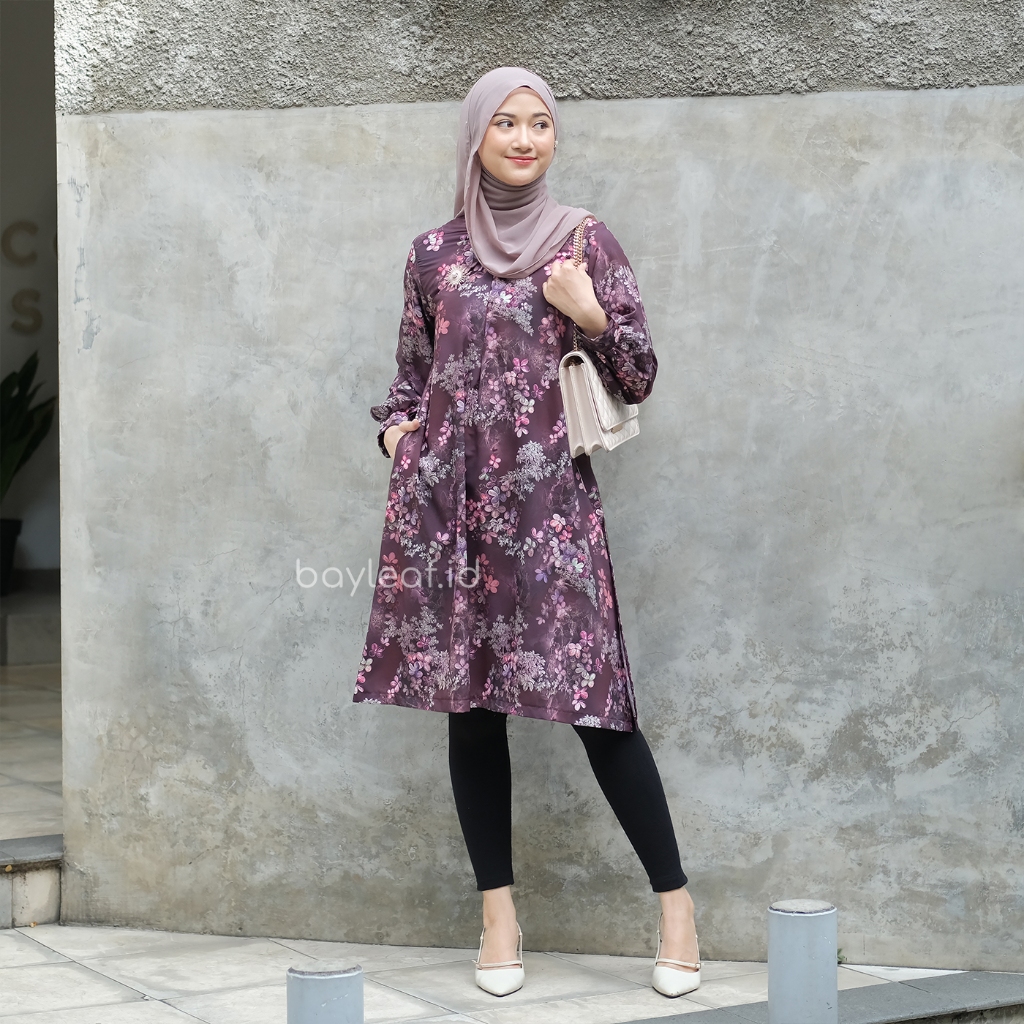 Mahira Tunik Motif Bunga Wanita