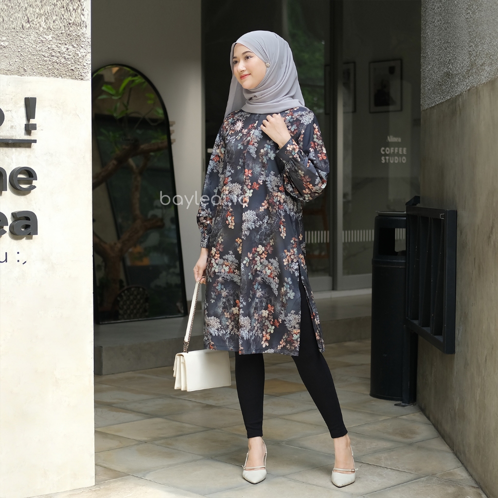 Mahira Tunik Motif Bunga Wanita
