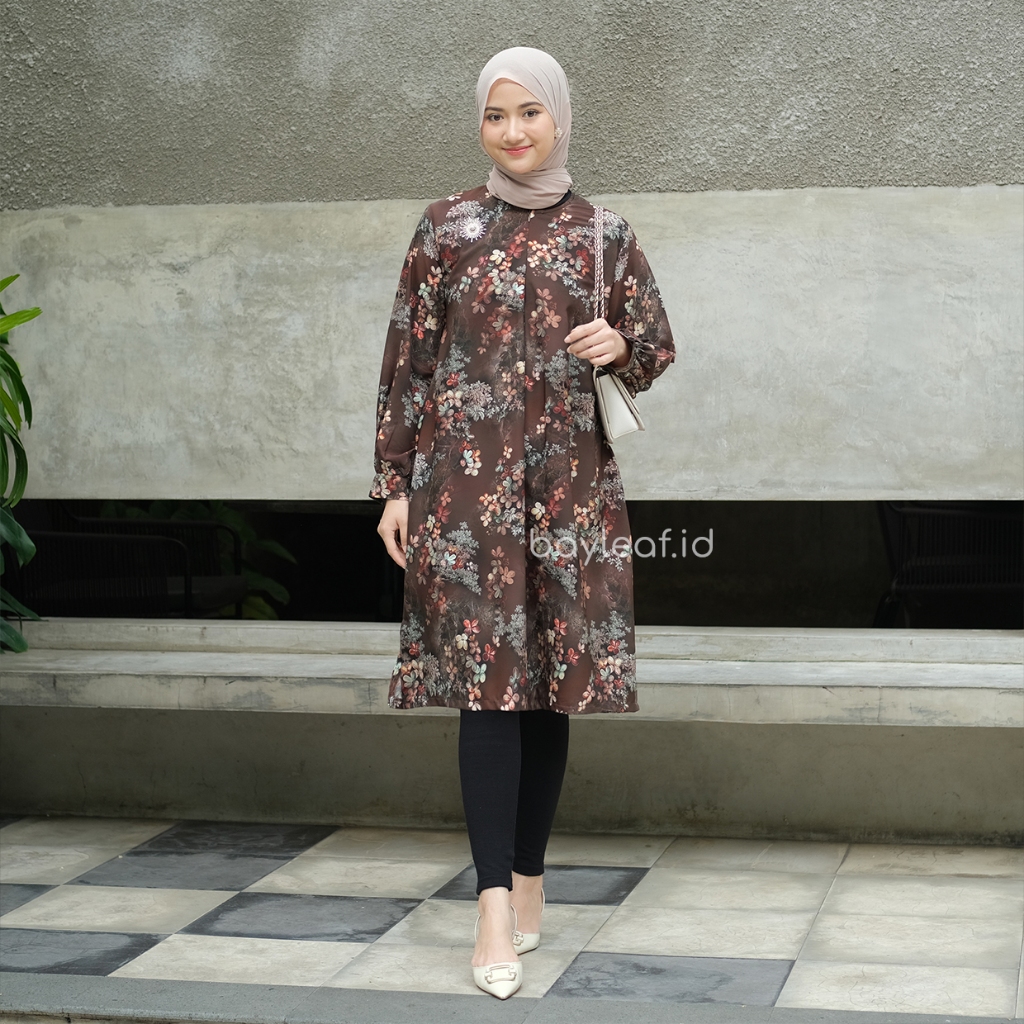 Mahira Tunik Motif Bunga Wanita