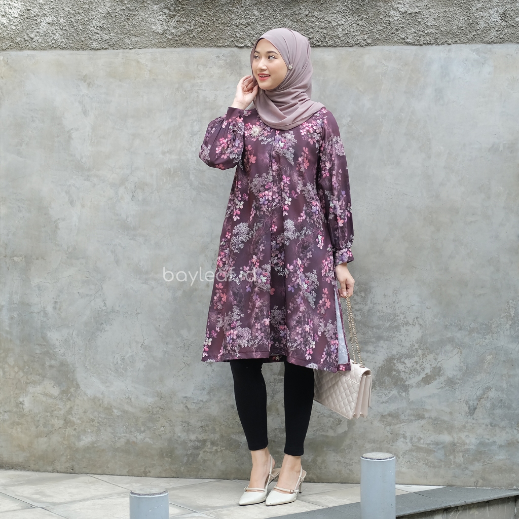 Mahira Tunik Motif Bunga Wanita