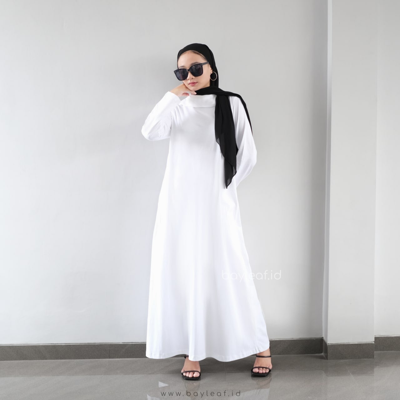 Gina Inner Maxi Dress Katun Lengan Panjang Basic
