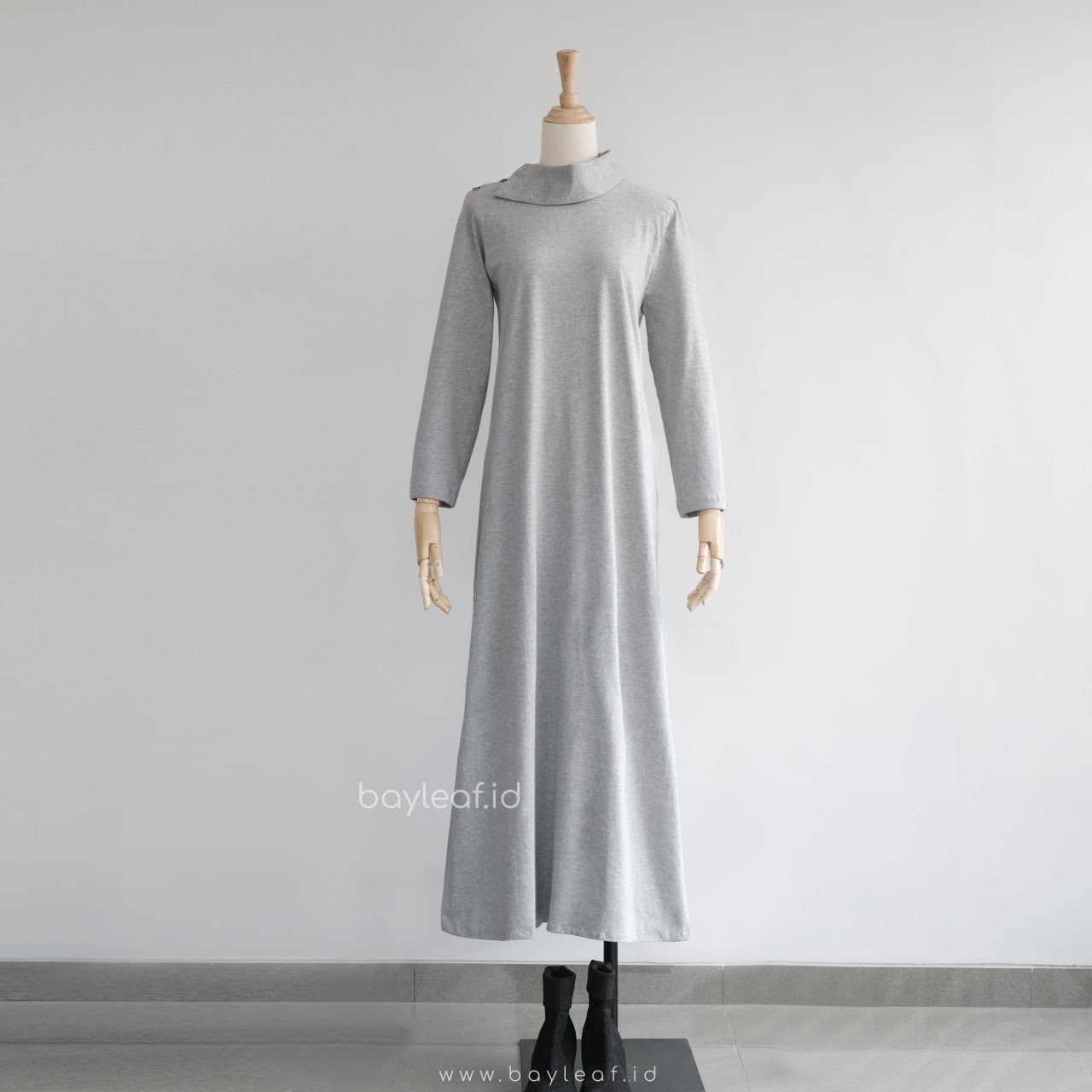 Gina Inner Maxi Dress Katun Lengan Panjang Basic