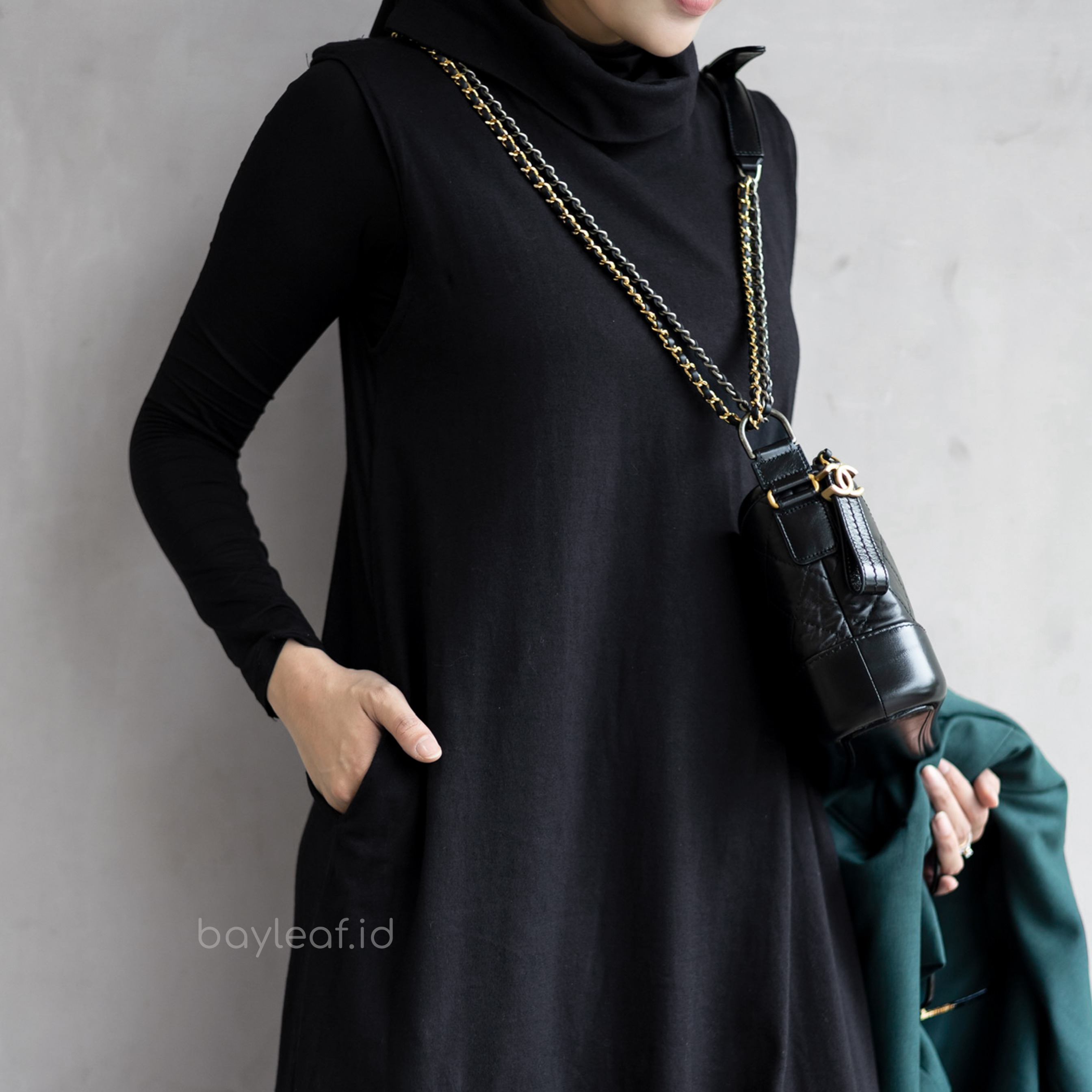 Gina Inner Maxi Dress Katun Tanpa Lengan