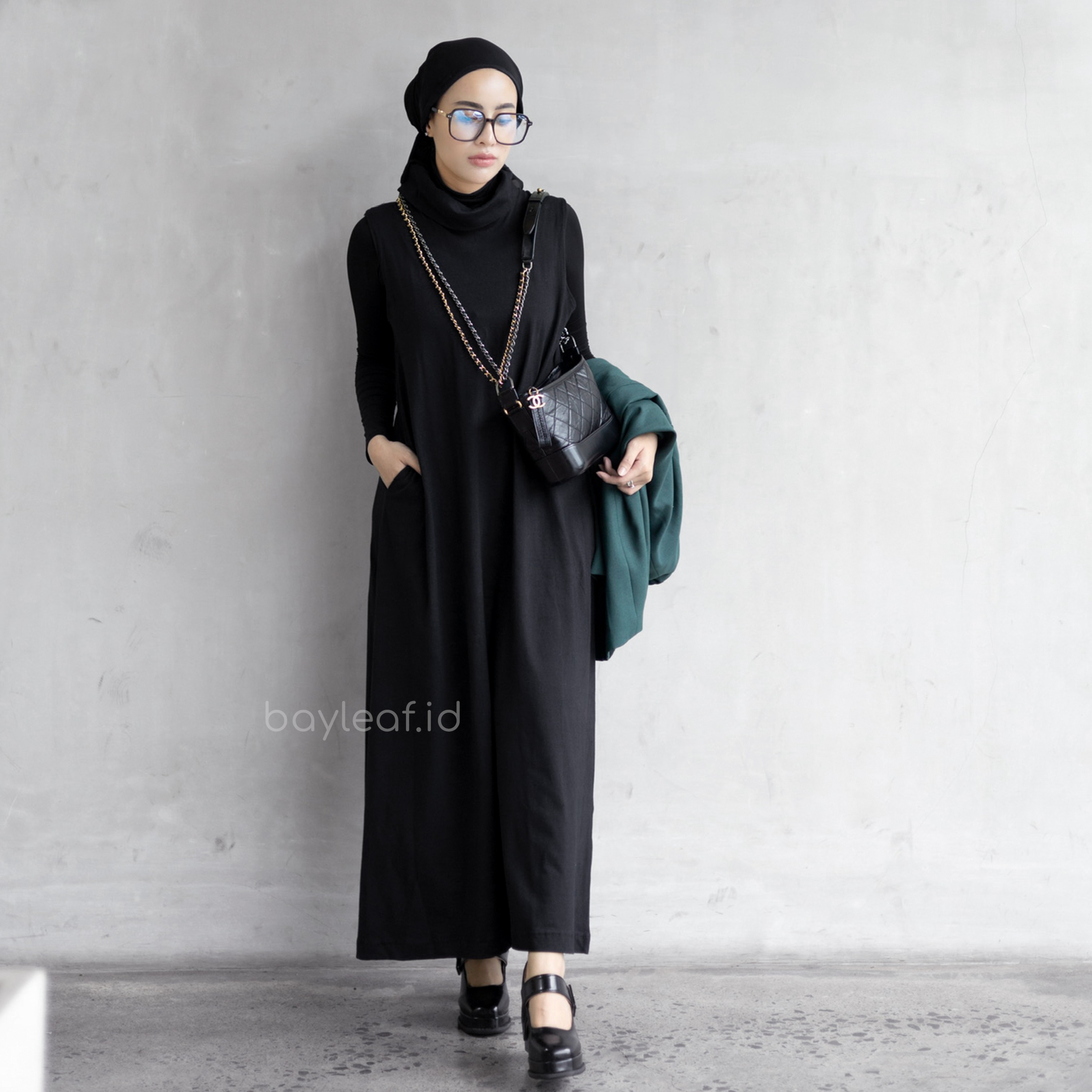 Gina Inner Maxi Dress Katun Lengan Panjang Basic