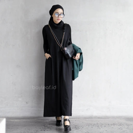 Image of Gina Inner Maxi Dress Katun Lengan Panjang Basic