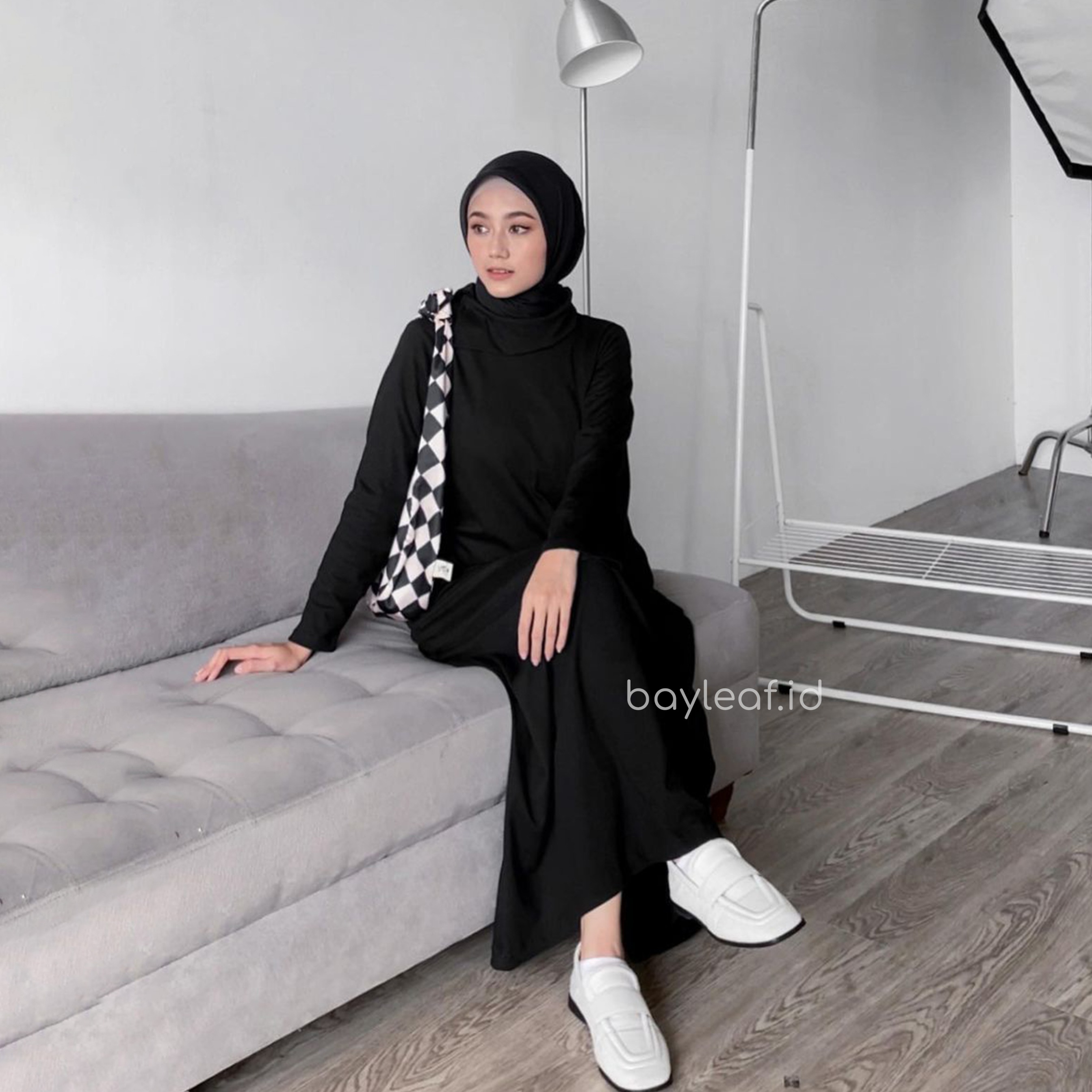 Gina Inner Maxi Dress Katun Lengan Panjang Basic