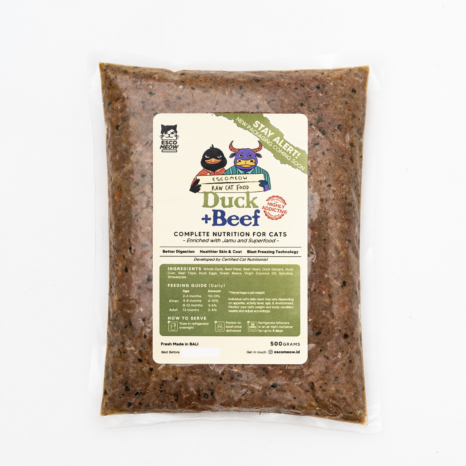 Raw Cat Food DUCK BEEF