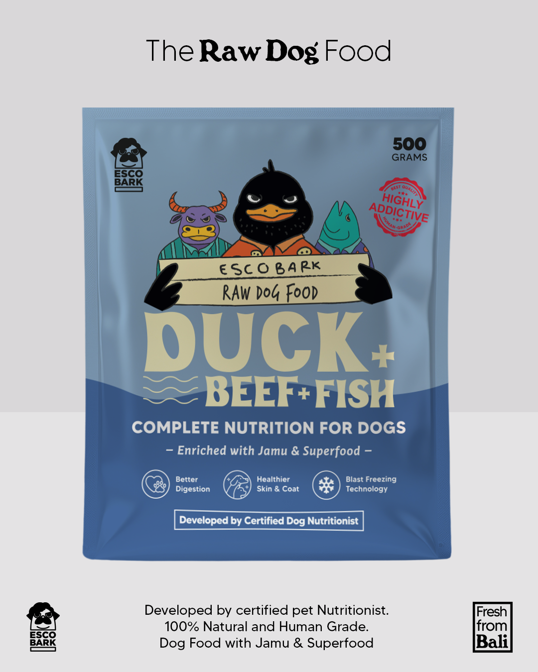 Raw Dog Food DUCK BEEF FISH
