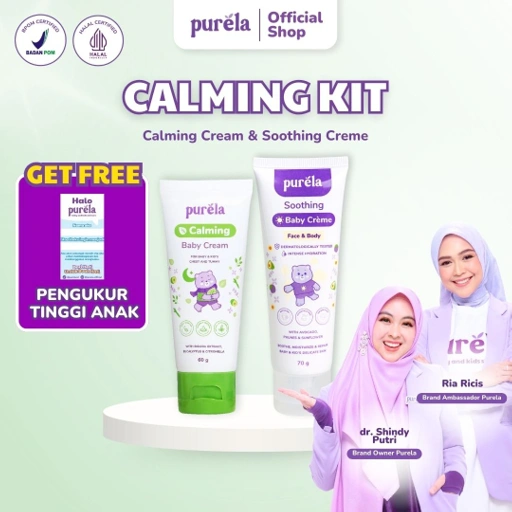 Image of PURELA CALMING KIT - Soothing Baby Crème dan Calming Baby Cream - Natural Active Ingredients - No Parfum, SLS, Paraben