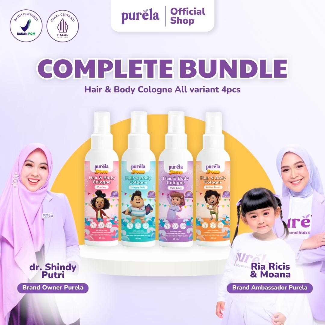 Purela Baby Bundle Cologne - Parfum Anak Purela x Jumbo Film - 0% alcohol non iritan wangi premium tahan sampai 5 jam +