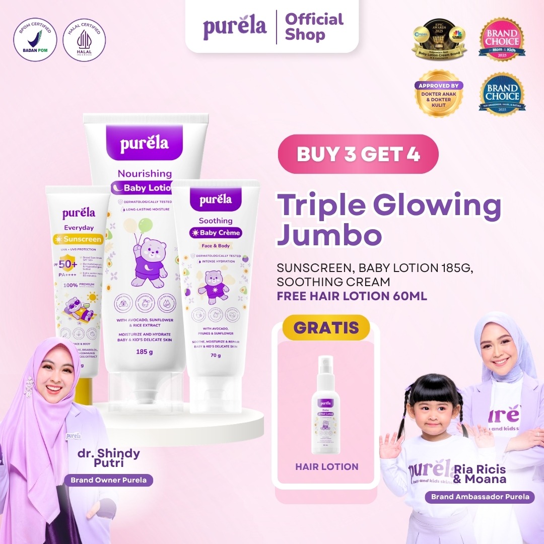 [BUY 3 GET 4] TRIPLE GLOWING JUMBO +FREE HAIR LOTION 60ML