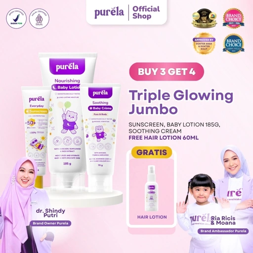 [BUY 3 GET 4] TRIPLE GLOWING JUMBO +FREE HAIR LOTION 60ML