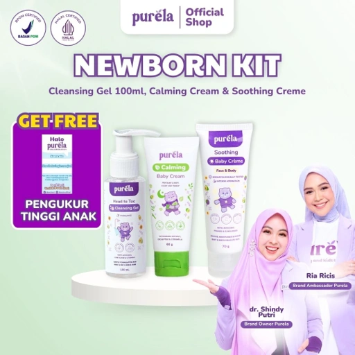Image of NEWBORN KIT (Soothing Baby Crème, Calming Cream , Cleansing Gel 100ml) - Perawatan Newborn Aman Untuk Kulit Sensitif - Bahan Alami dan Organik