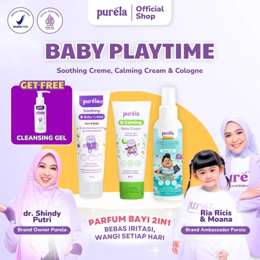 Image of [Official] Purela Baby Playtime Free Cleansing Gel - soothing creme , calming cream , cologne - wangi tahan 5+ jam
