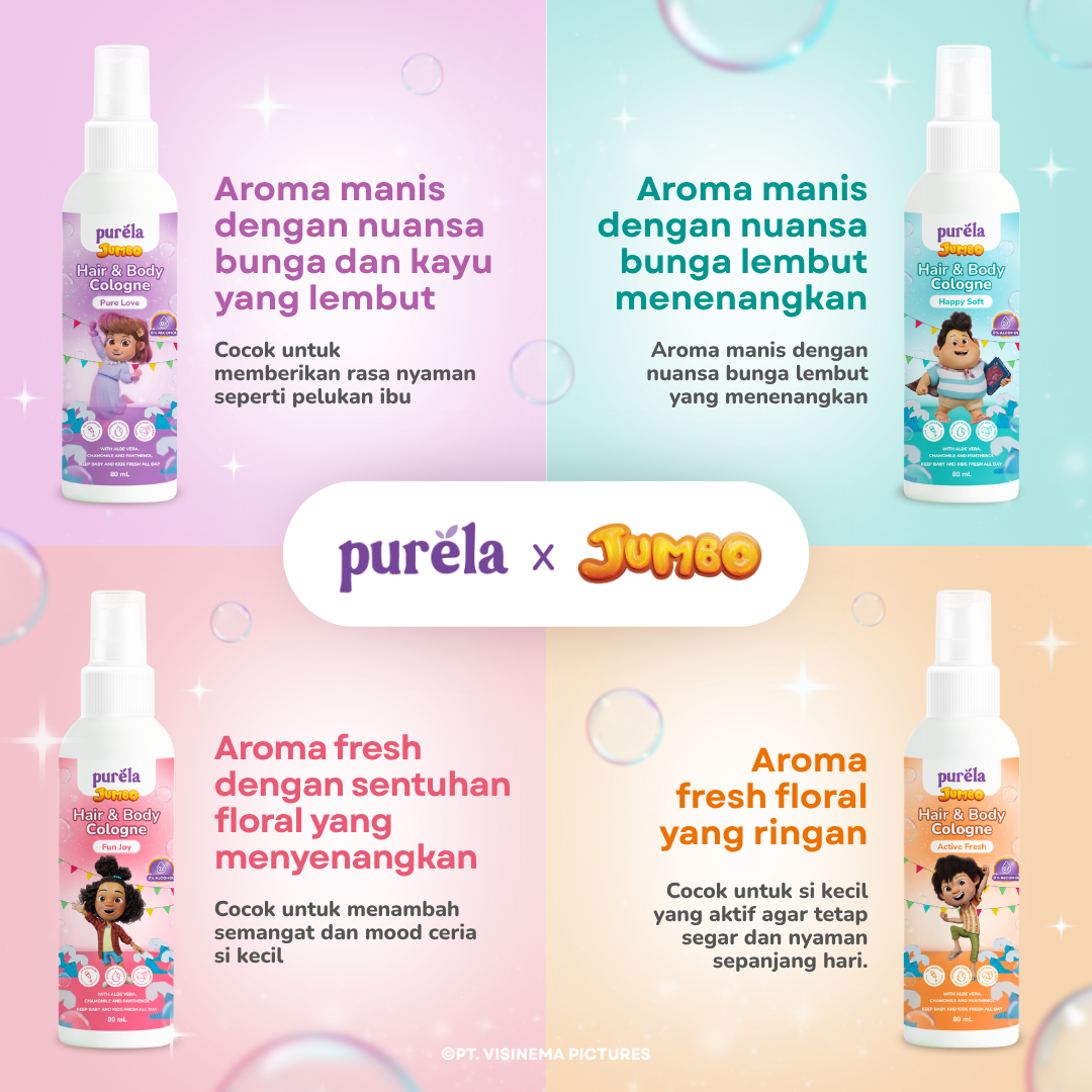 Purela Baby Playtime Free Cleansing Gel - soothing creme , calming cream , cologne - wangi tahan 5+ jam