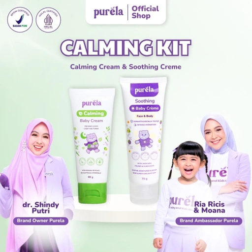 Image of PURELA CALMING KIT - Soothing Baby Crème dan Calming Baby Cream - Natural Active Ingredients - No Parfum, SLS, Paraben