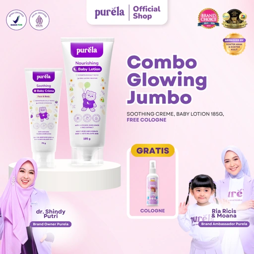 Image of [BUY 2 GET 3] Combo Glowing Jumbo [+FREE HAIR LOTION] Membantu mencerahkan (glowing) dan Perawatan Masalah Kulit Ruam, Ruam Popok, Sensitif, Luka pada Kulit Anak dan Bayi , Beruntusan - Dermatologist Tested - Cocok Untuk Kulit Sensitif