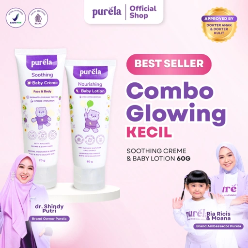 Image of [OFFICIAL] COMBO GLOWING - Soothing Baby Creme 70 g & Nourishing Baby Lotion 60 g 