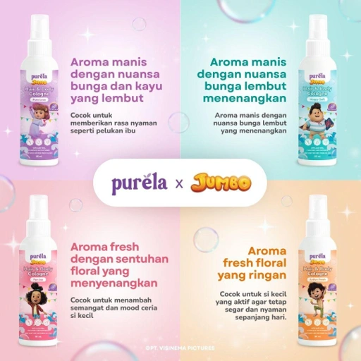 Image of Body Cologne 80ml Glow N Go For Baby - Parfum anak Purela x Jumbo Film , Aman untuk anak 6 bulan + non alcohol dan anti iritan - wangi premium tahan hingga 5 jam +