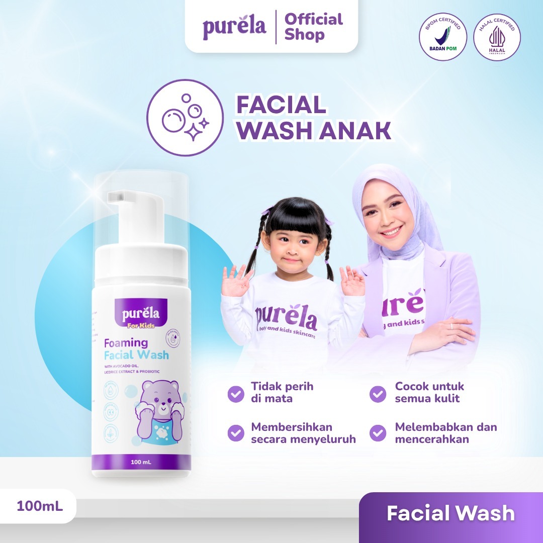 [Official]  Purela Face Kit - Skincare untuk  Perawatan  Membersihkan, Mencerahkan & Melembabkan Kulit Wajah Anak dan Bayi - Cocok untuk kulit sensitif